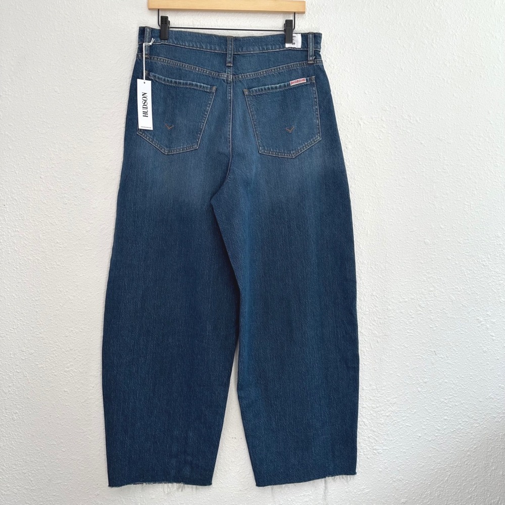 Hudson High-Rise Barrel Leg Jeans Womens 30 Blue Kusama Wash Denim Luxury Casual - Picture 3 of 10